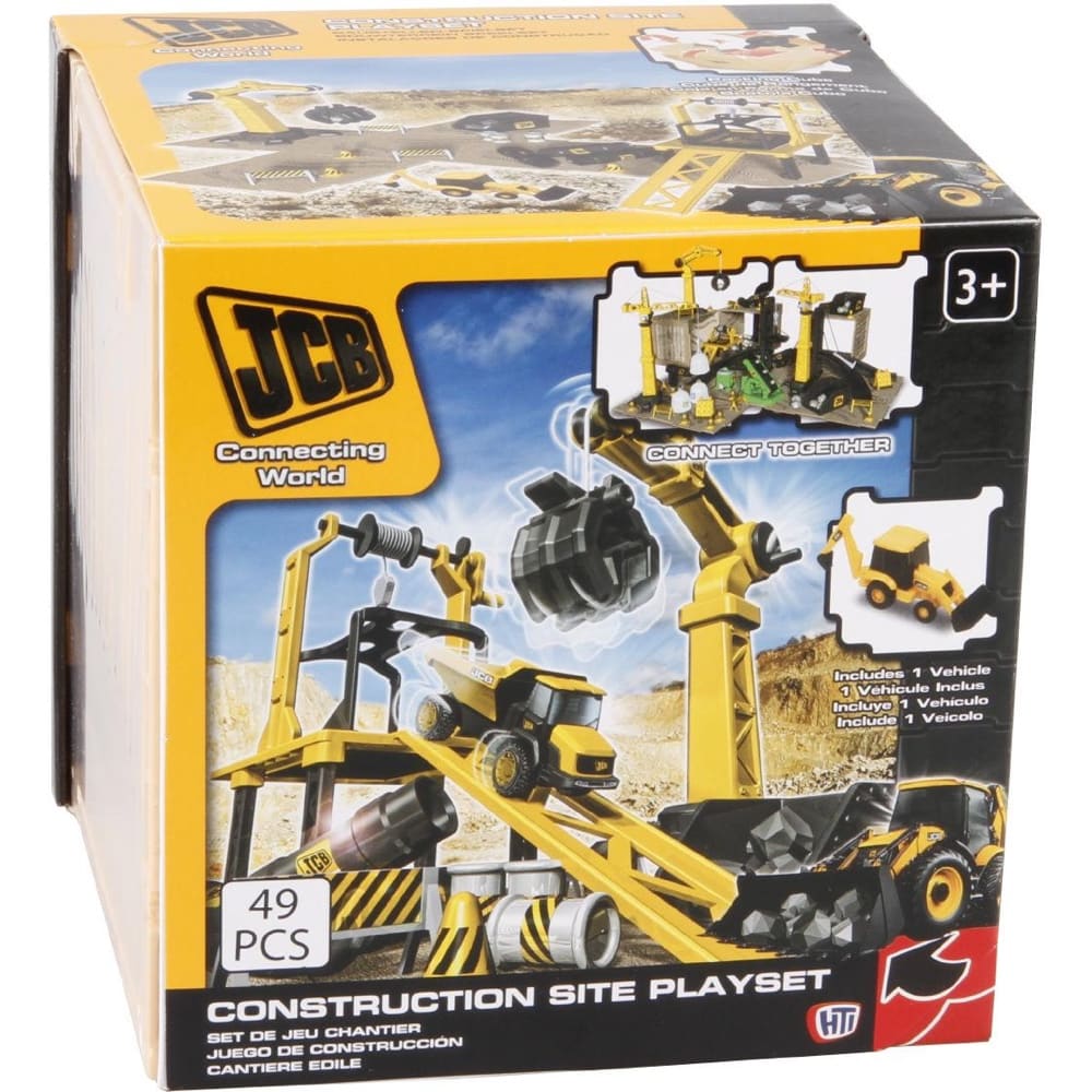 JCB Connecting world Construction  site Play Set never used but packaging not be 