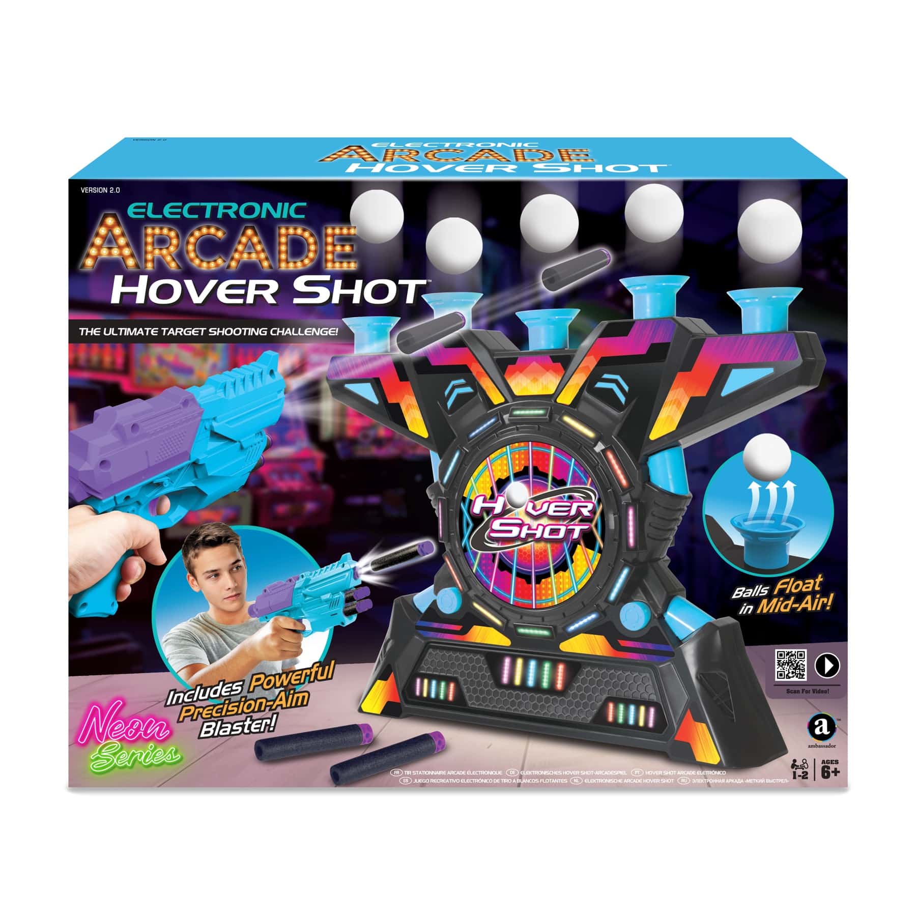 Electronic Arcade Hover Shot 2.0 Neon Series Precision Blaster Set Cadeau de Noël 