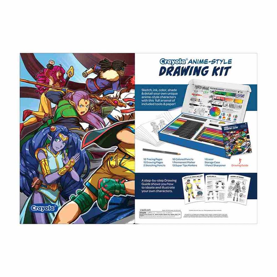 Shop Crayola Learn to Draw Anime Style Drawing Kit (50 Pieces) Online in  Qatar